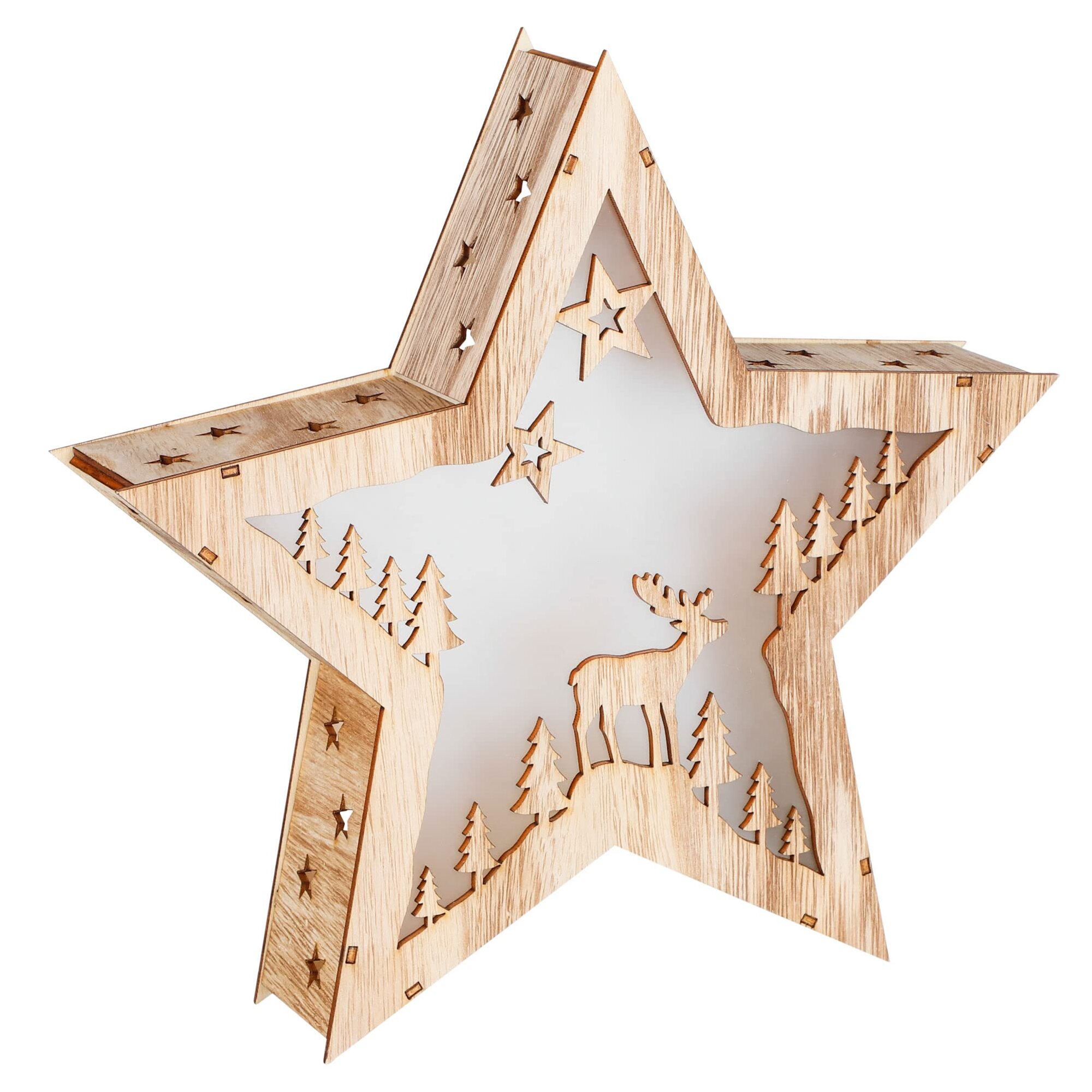 Wooden advent star 30 cm – LED — 2