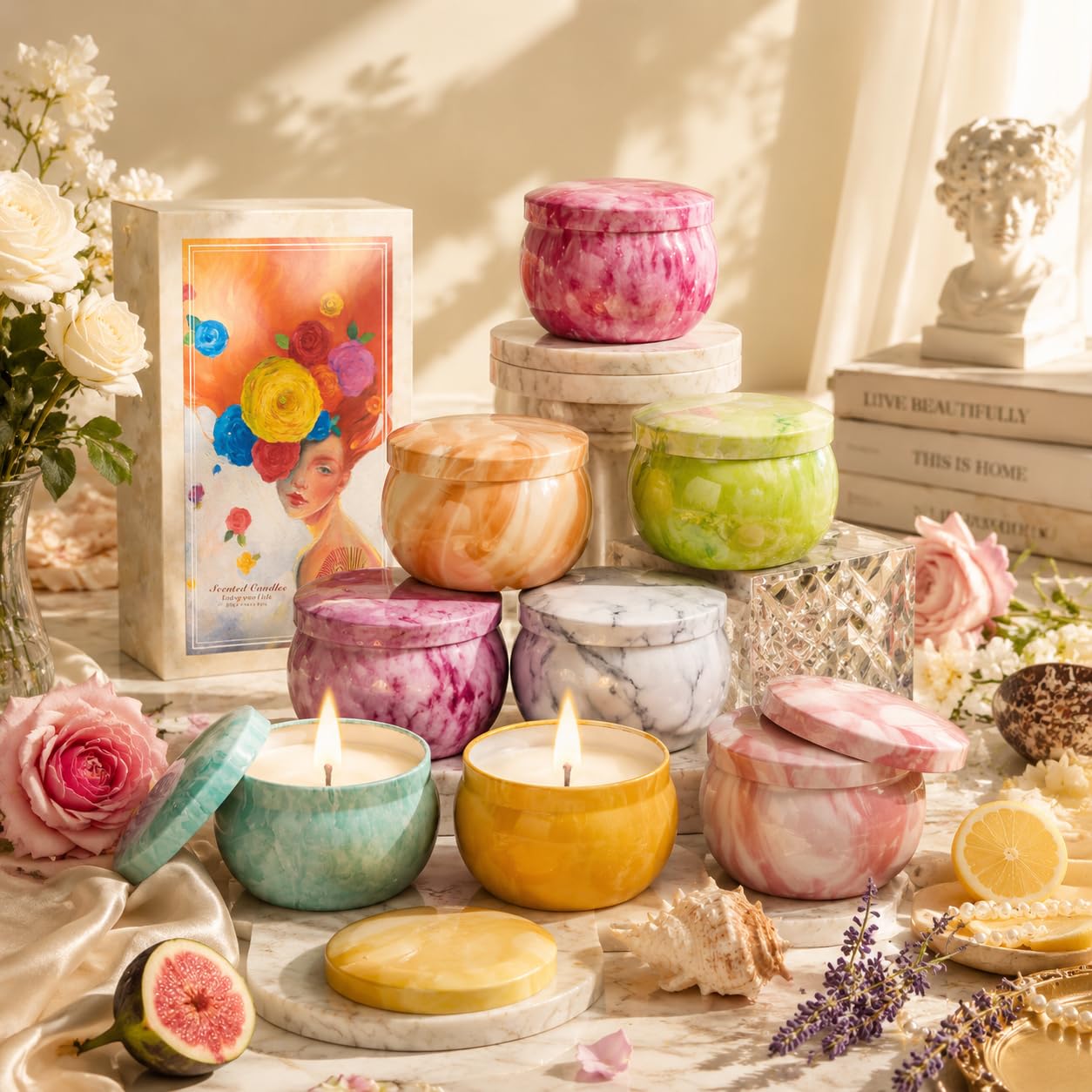 Doftljus i sojavax – 8-pack presentset — 2