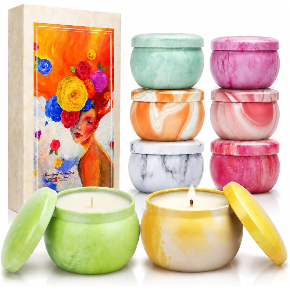Soy wax scented candles – 8-pack gift set