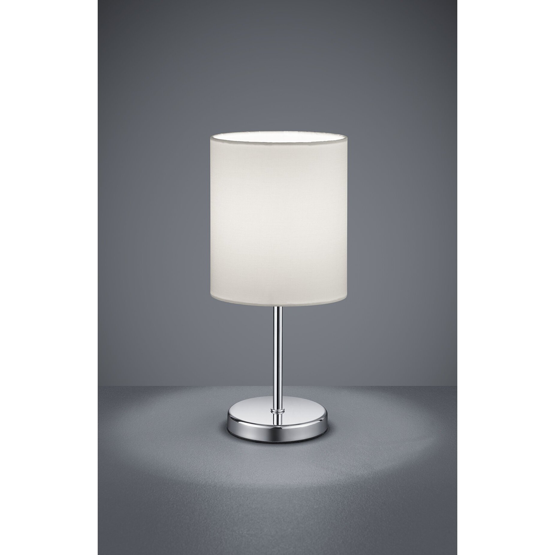Fönsterlampa – krom med vit tygskärm — 2
