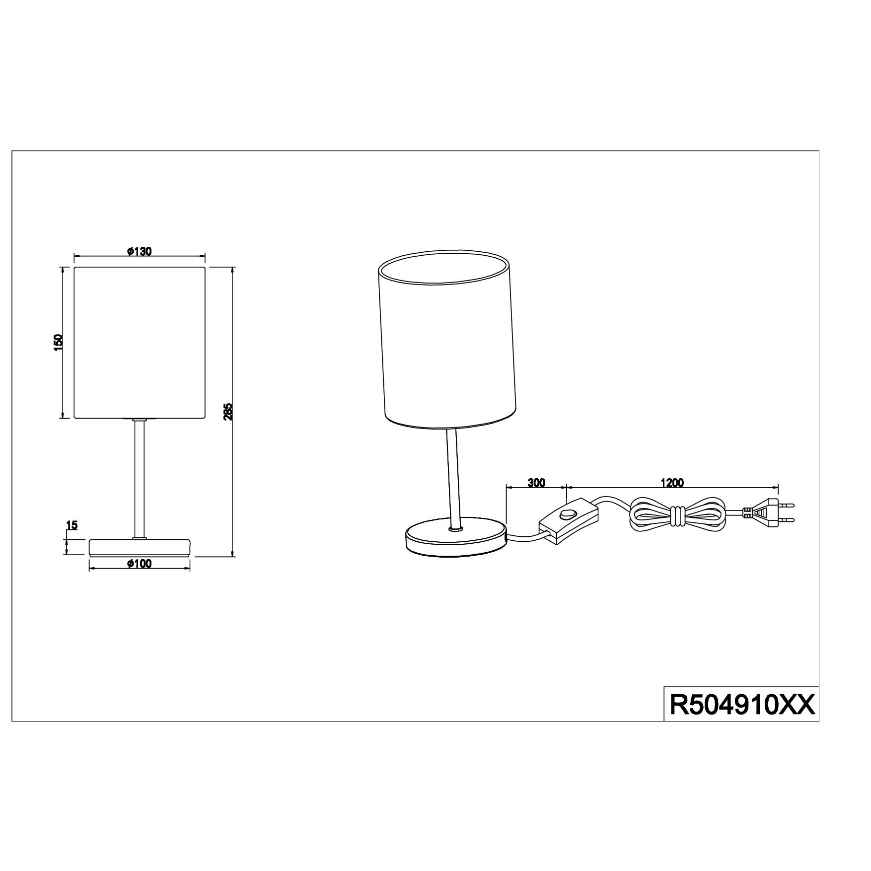 Fönsterlampa – krom med vit tygskärm — 3