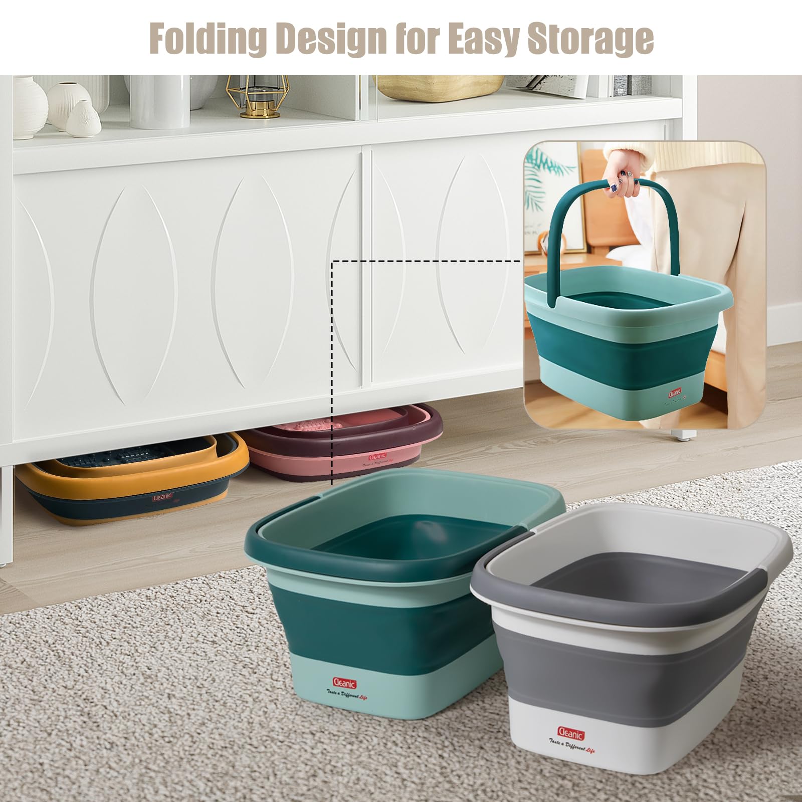Folding massage foot bath — 2