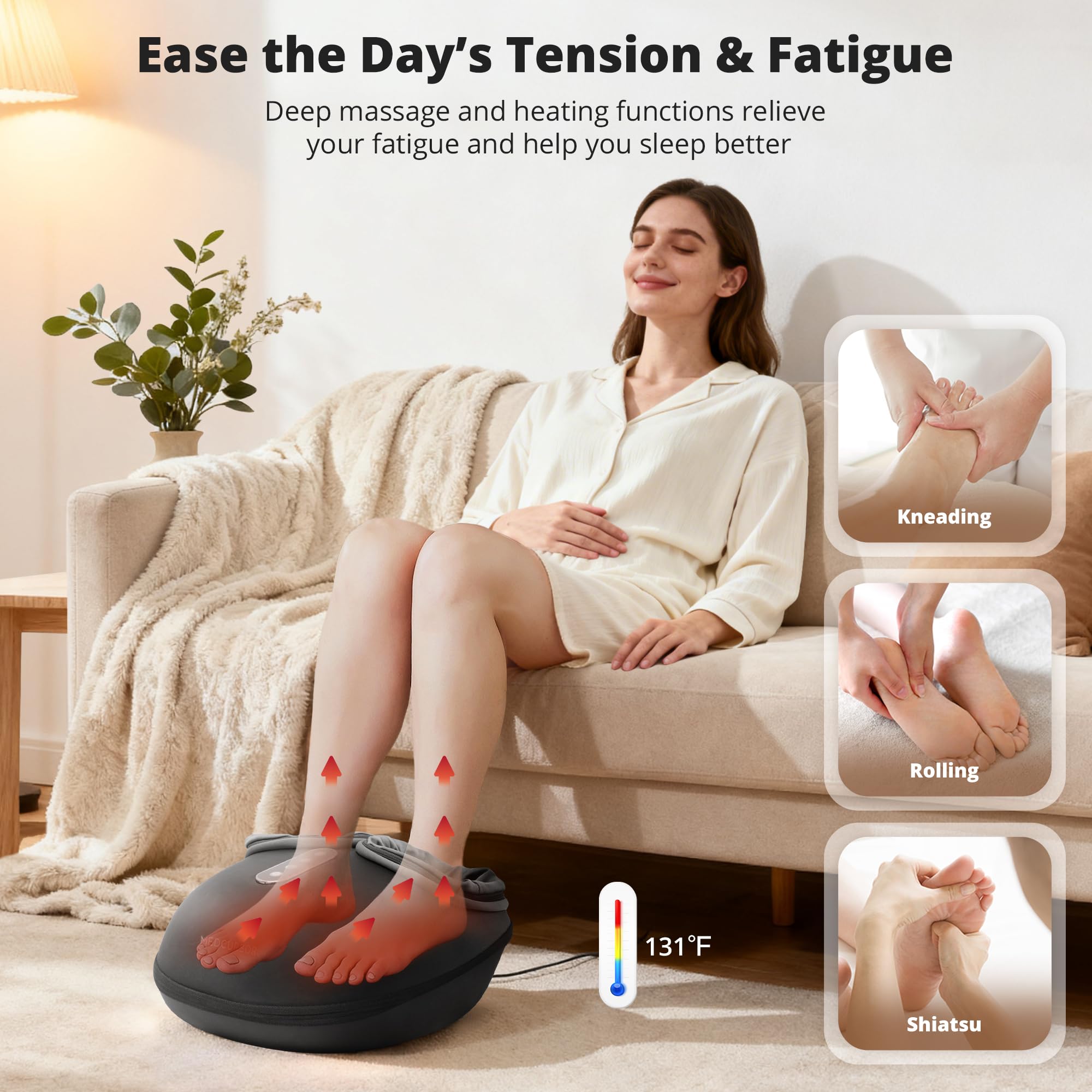 Heated shiatsu foot massager — 4