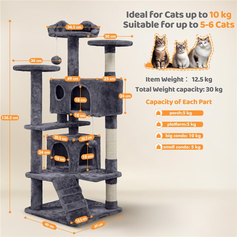 Cat tree 140 cm with cave — 3