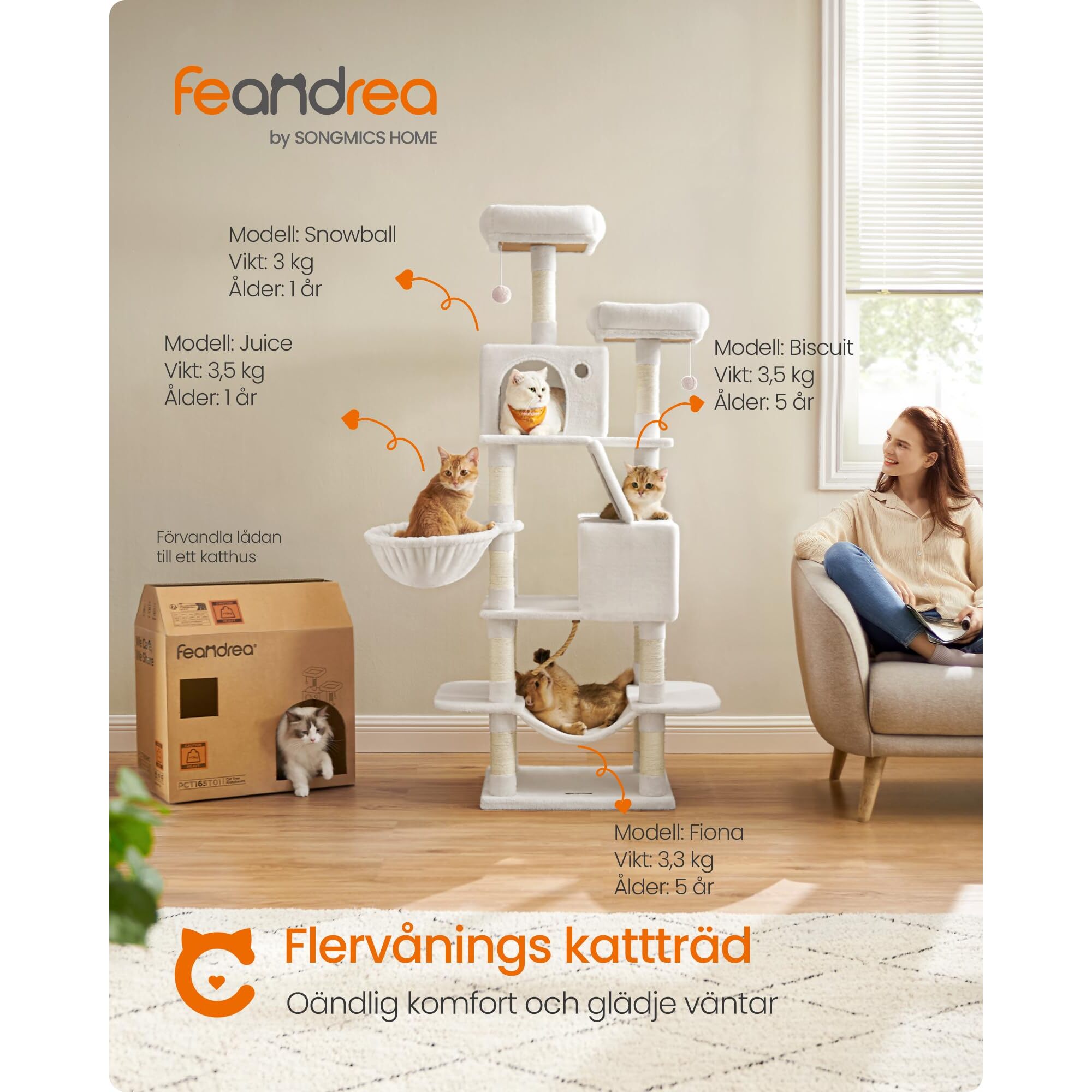 5-tier cat tree – sisal & plush — 3