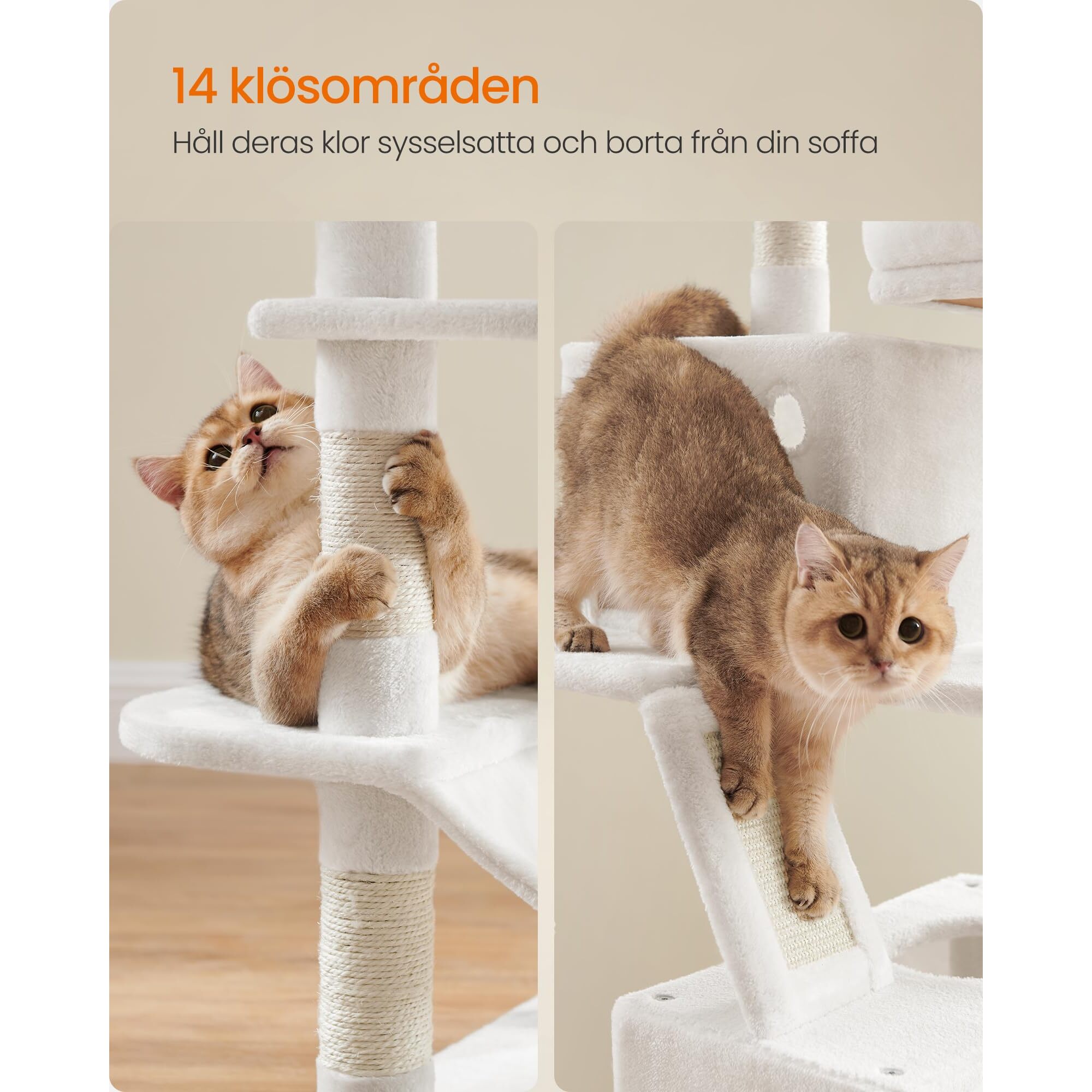 5-tier cat tree – sisal & plush — 6