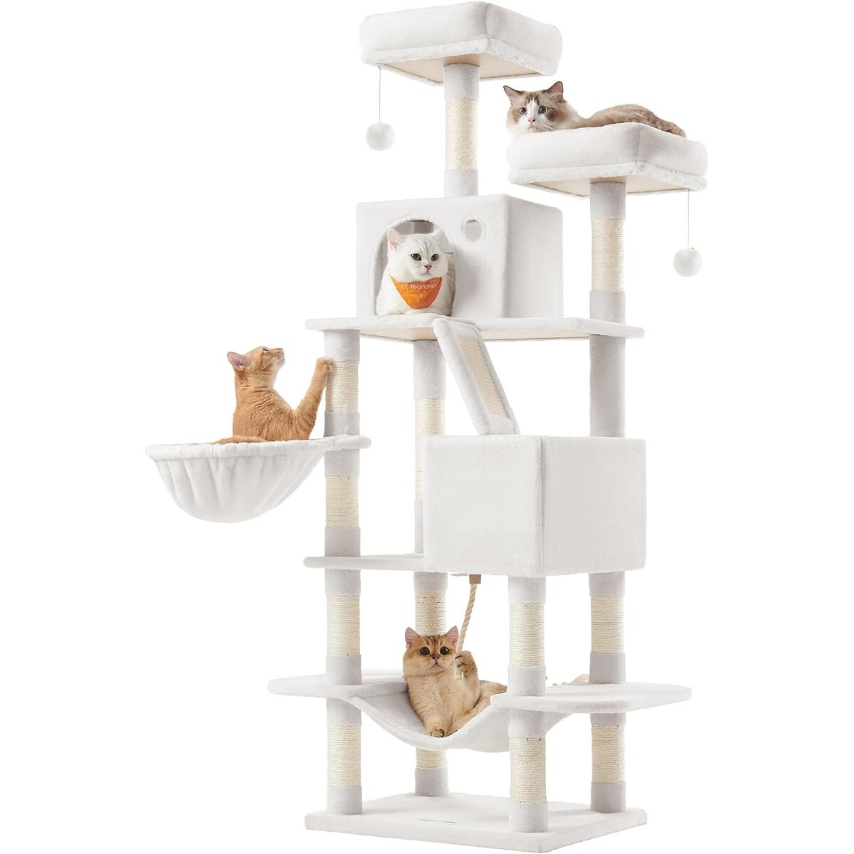 5-tier cat tree – sisal & plush