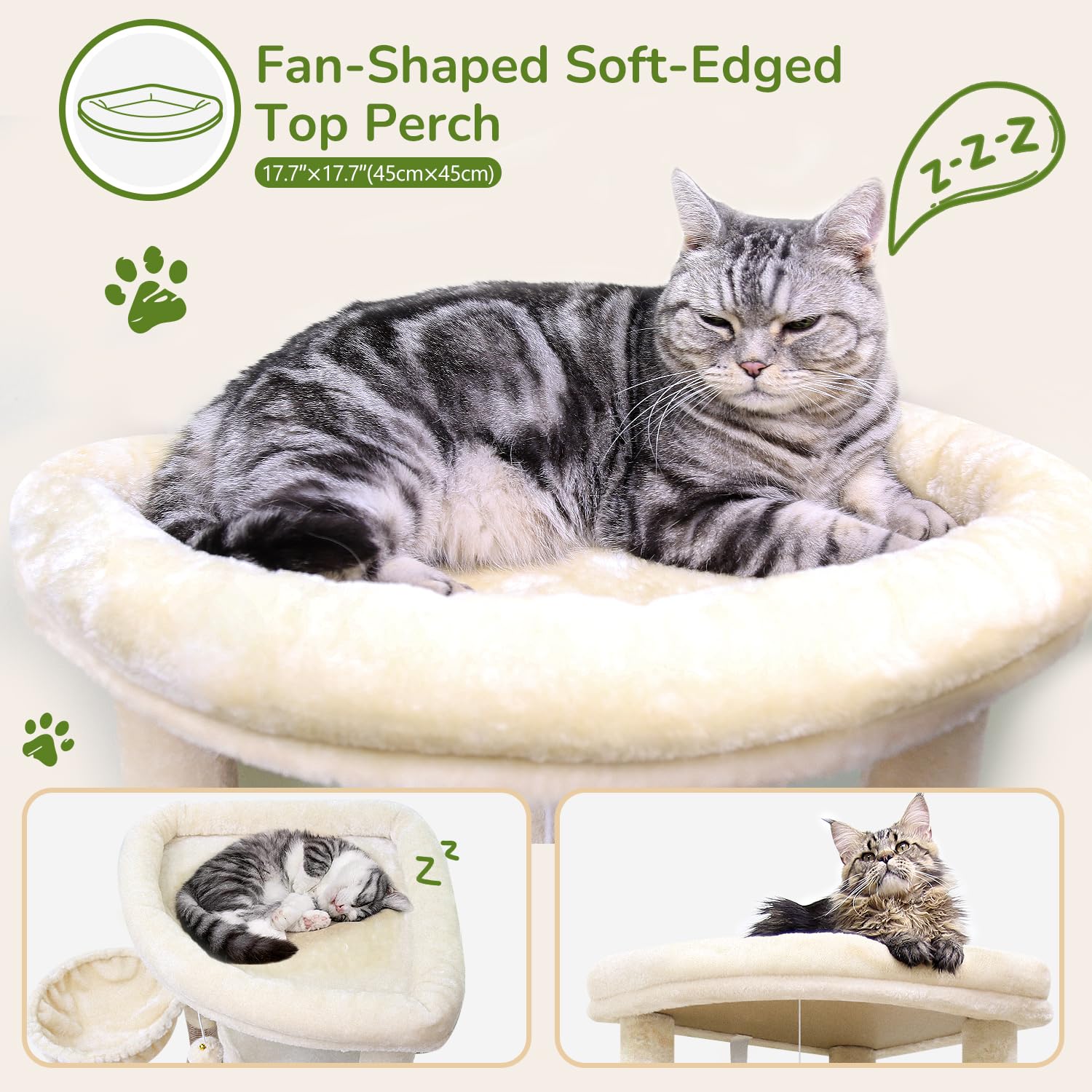 Cat tree with large platform and hammock — 4