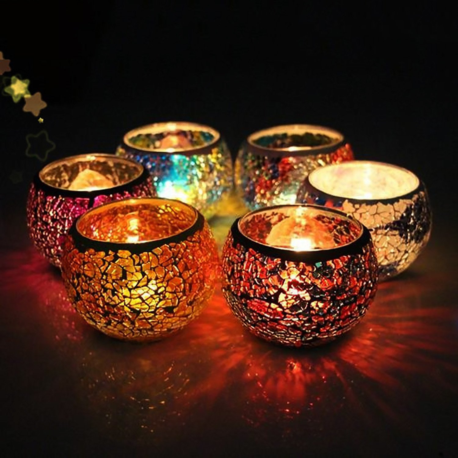 Mosaic glass tealight holder — 3