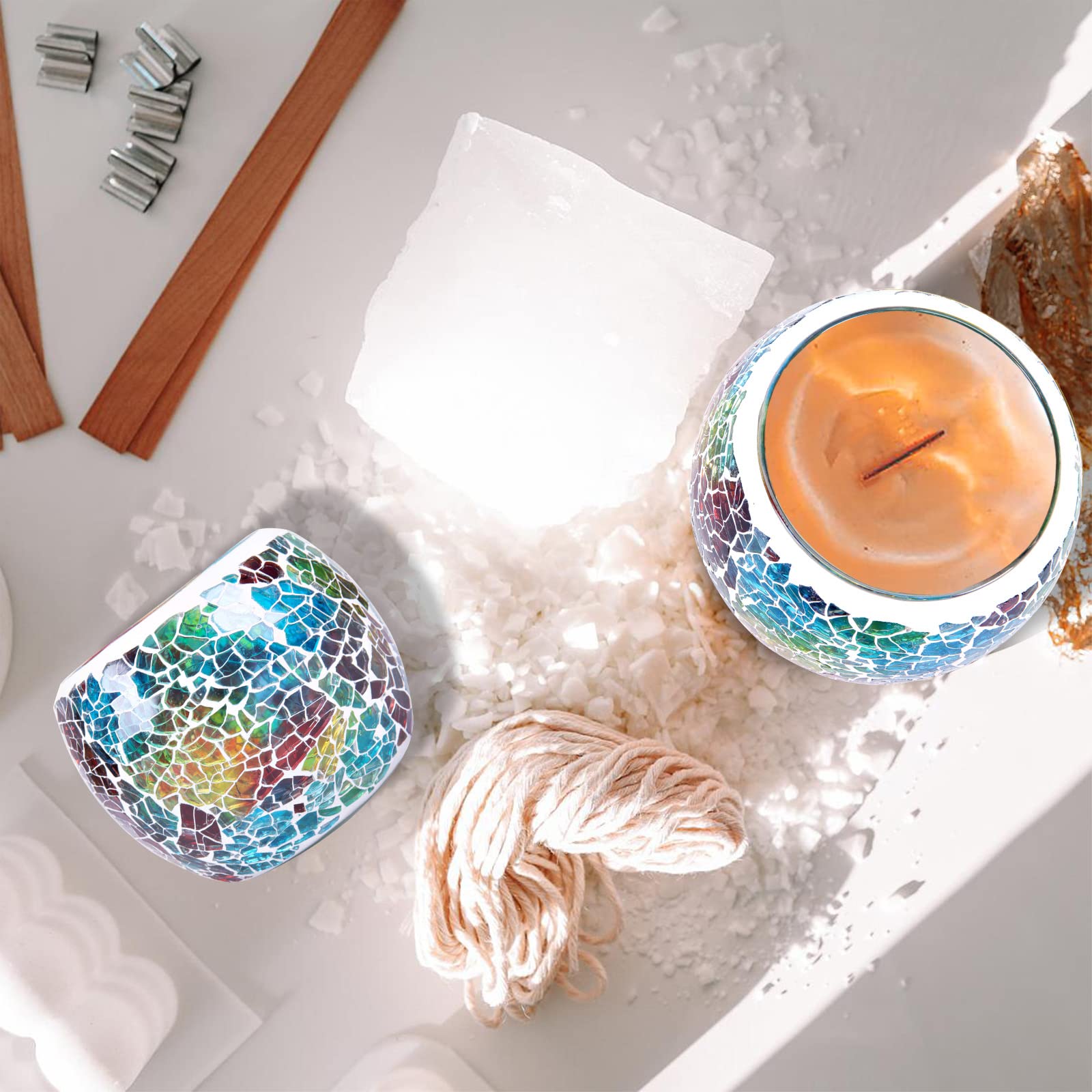 Mosaic glass tealight holder — 4