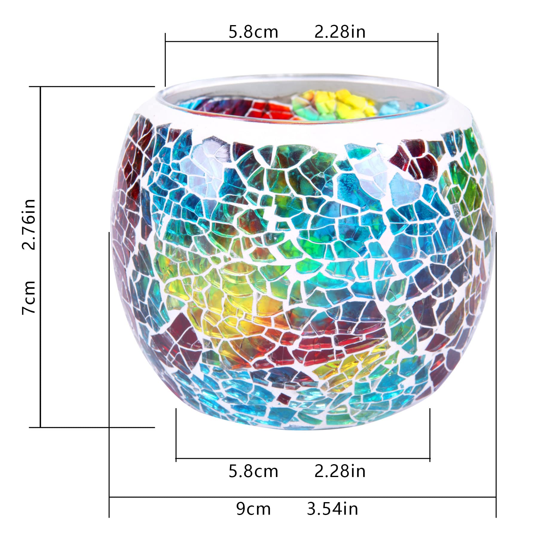 Mosaic glass tealight holder — 6