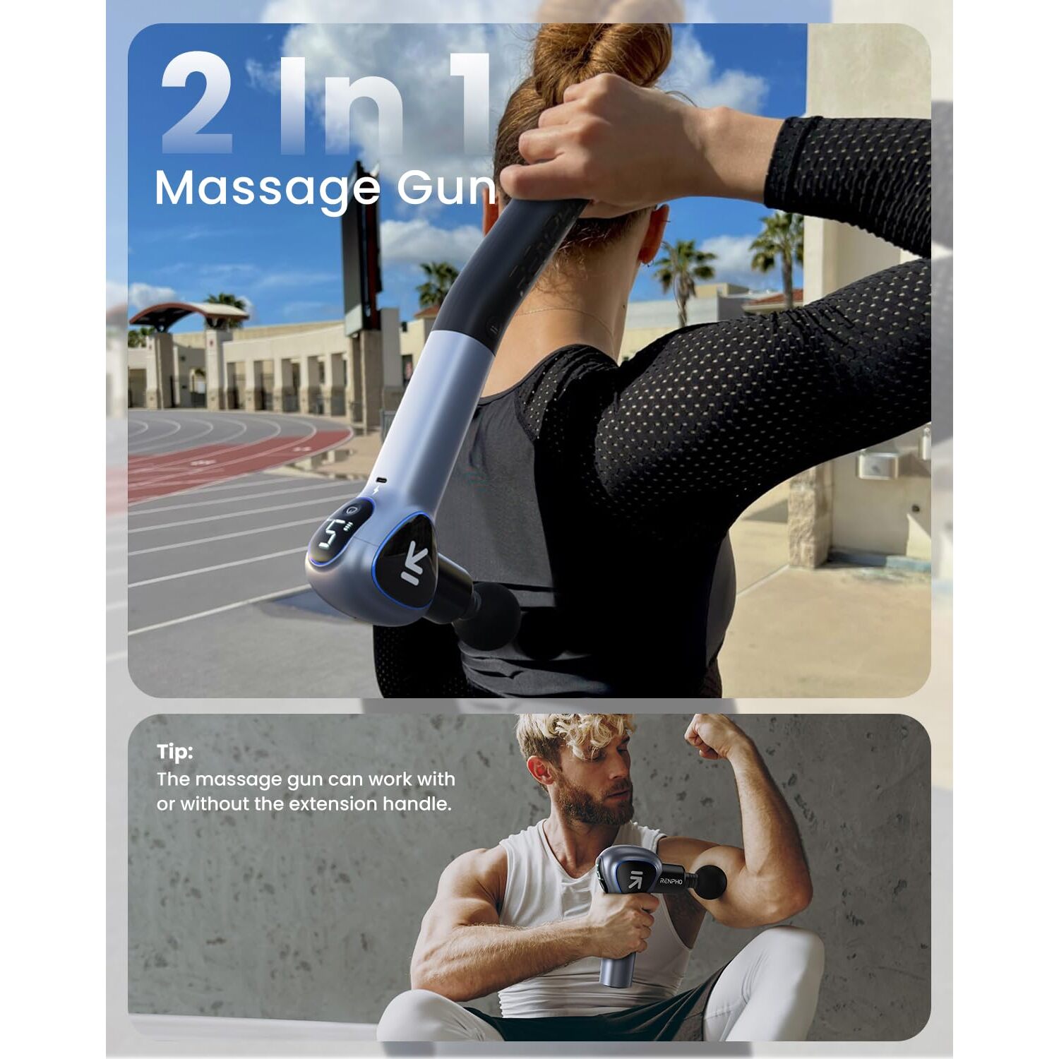 Massage gun with extension handle — 5
