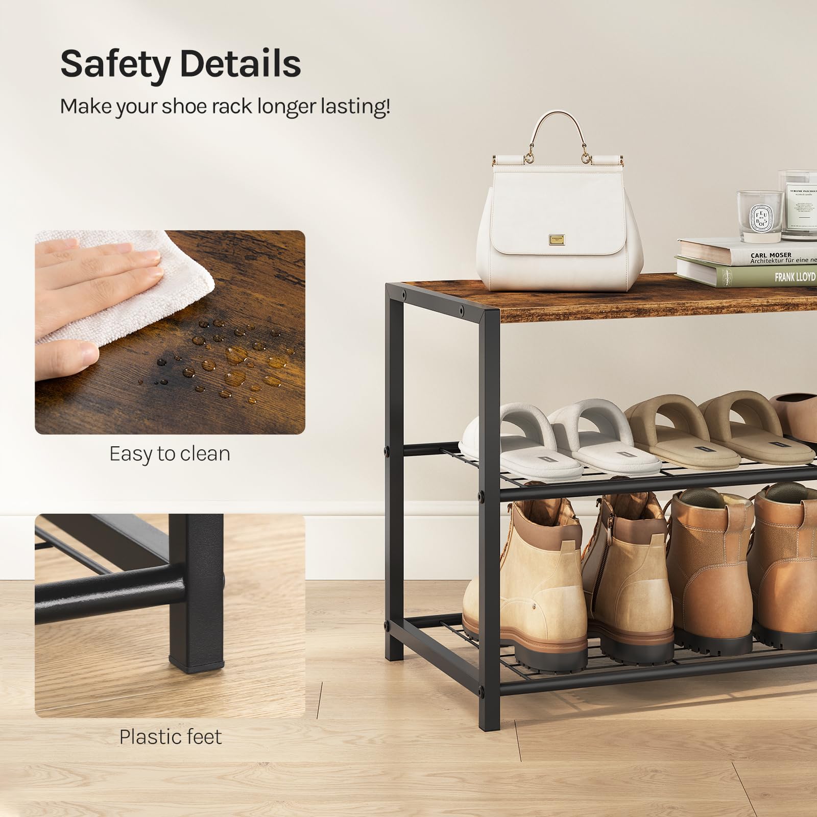 Shoe bench with seat – 2 tiers — 4