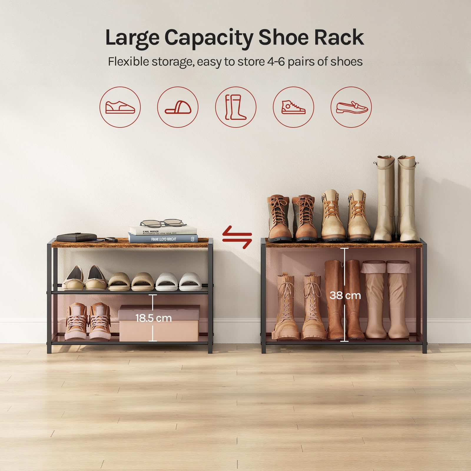 Shoe bench with seat – 2 tiers — 5