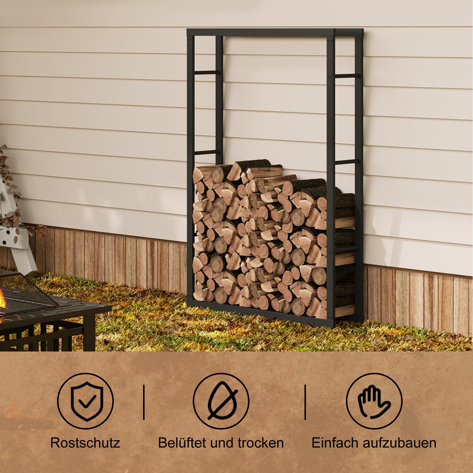 Log rack 150 × 100 cm – tall model — 3