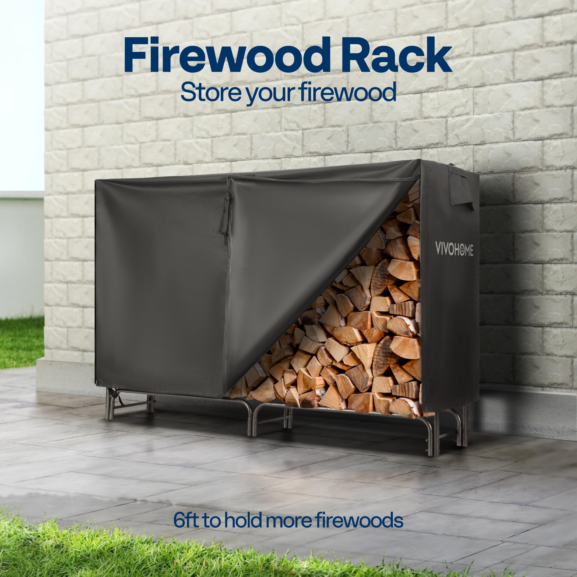 1.8 m firewood rack with cover — 2