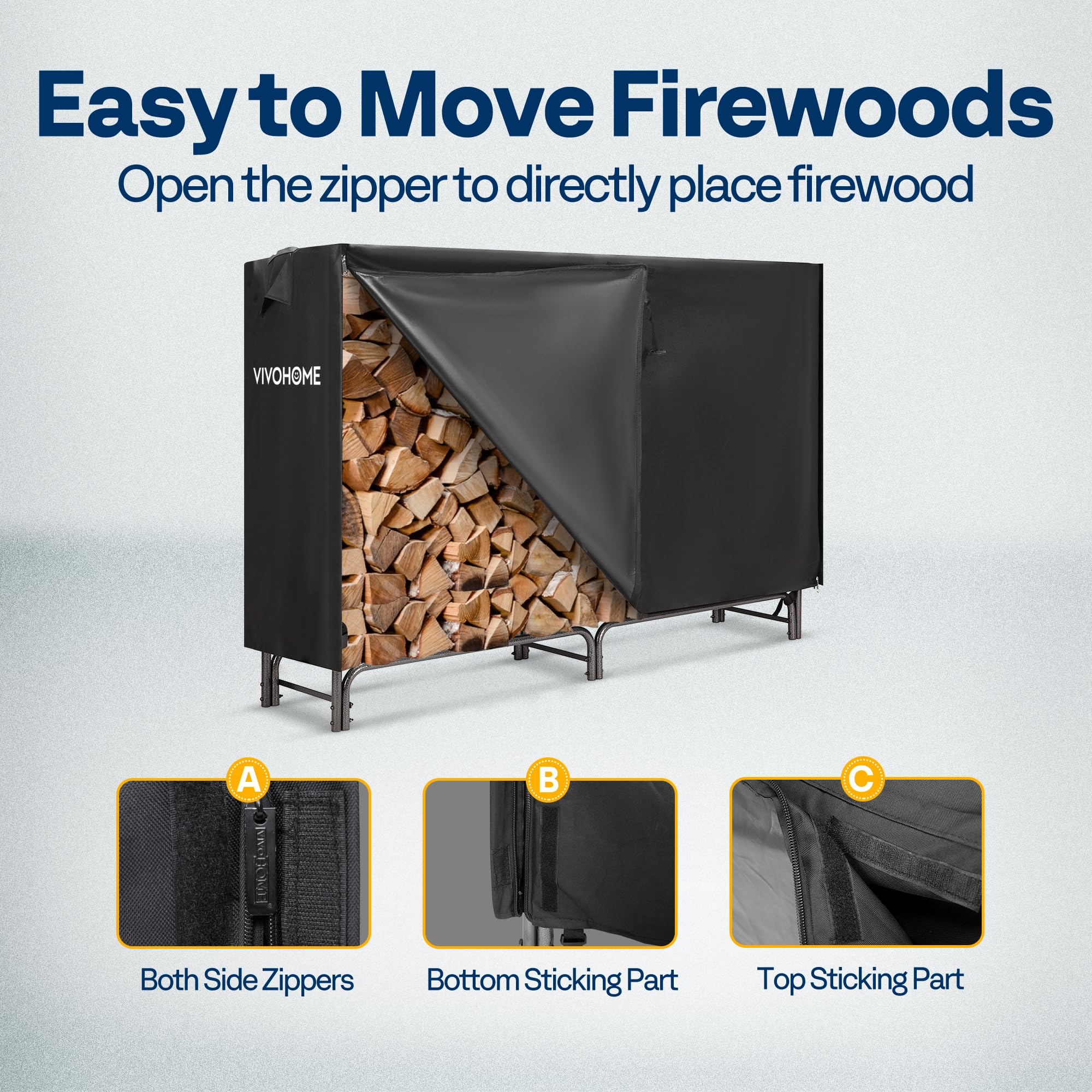1.8 m firewood rack with cover — 4