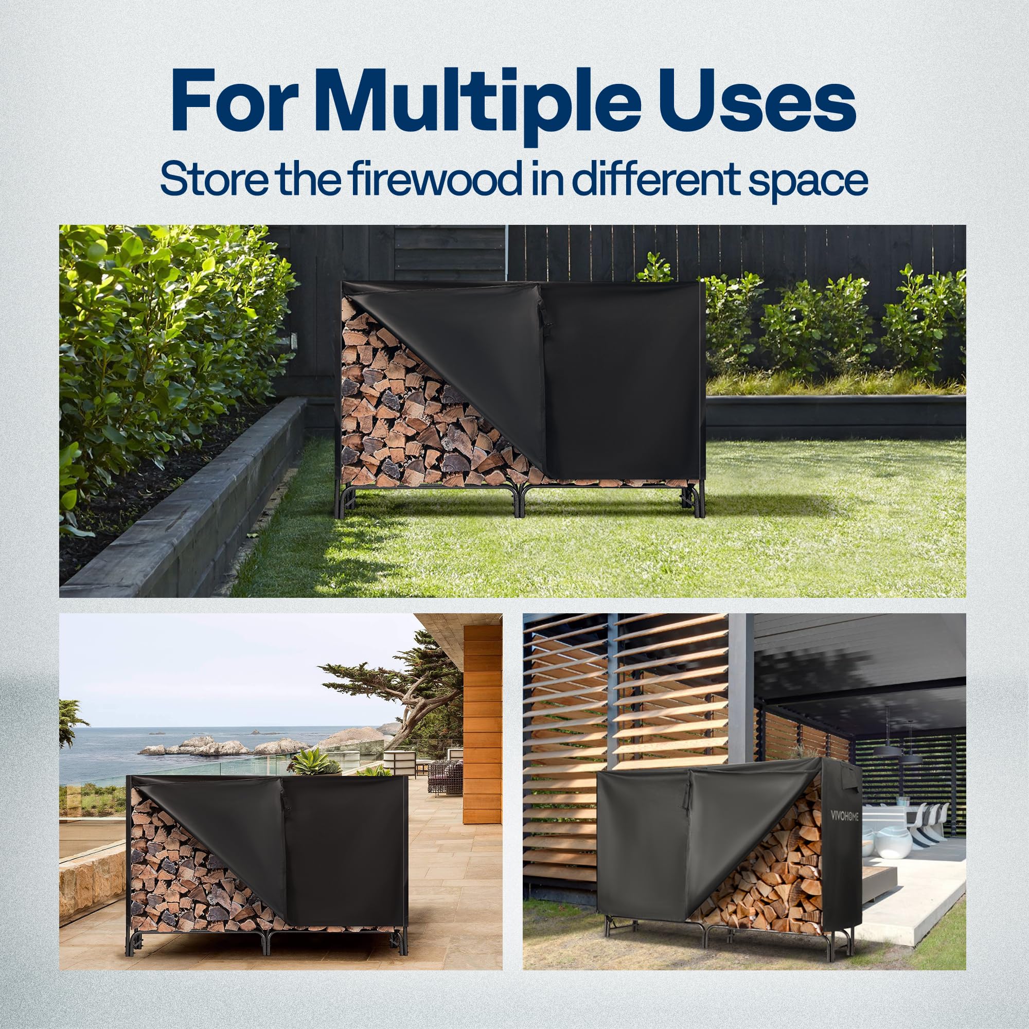 1.8 m firewood rack with cover — 6