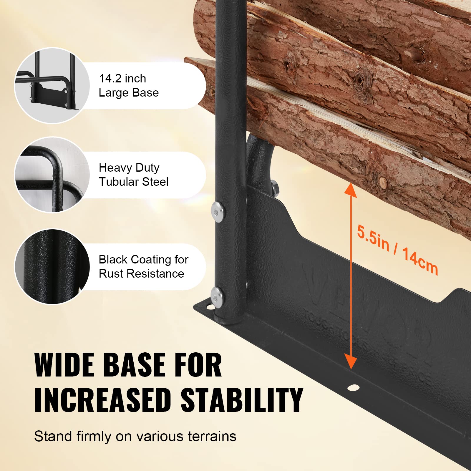 XL firewood rack 260 cm with cover — 5