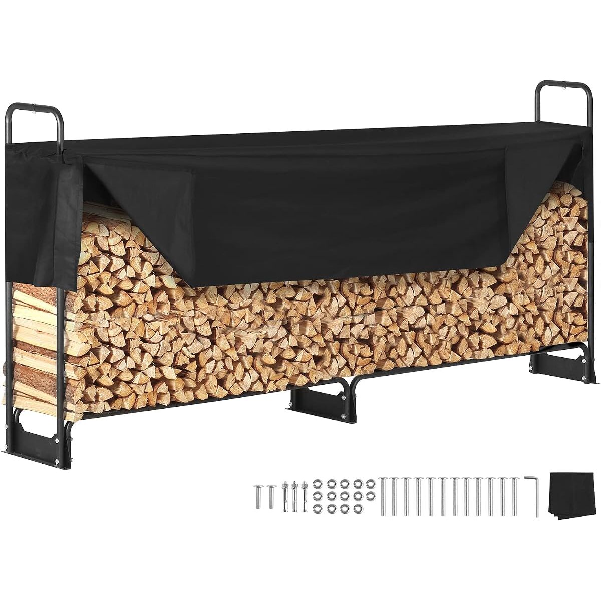 XL firewood rack 260 cm with cover